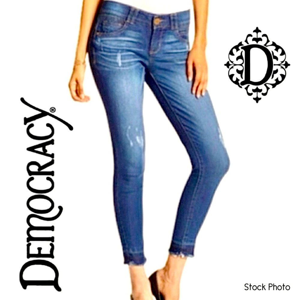 Democracy Tummy Control Distressed Frayed Ankle Skimmer (4)